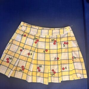 Forever 21 yellow skort with cherries, size S
